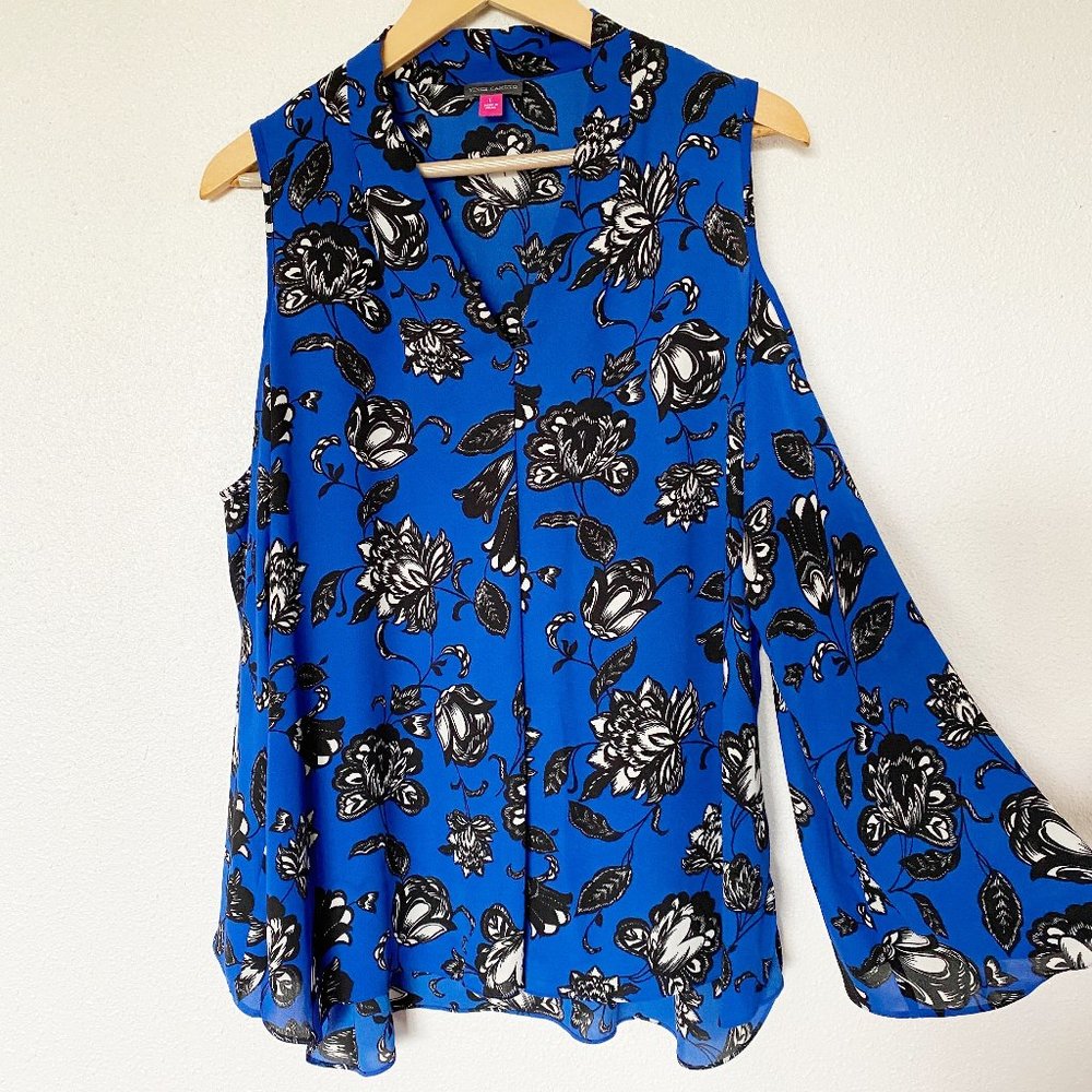 Vince Camuto Cold Shoulder Long Sleeve Floral Size Large